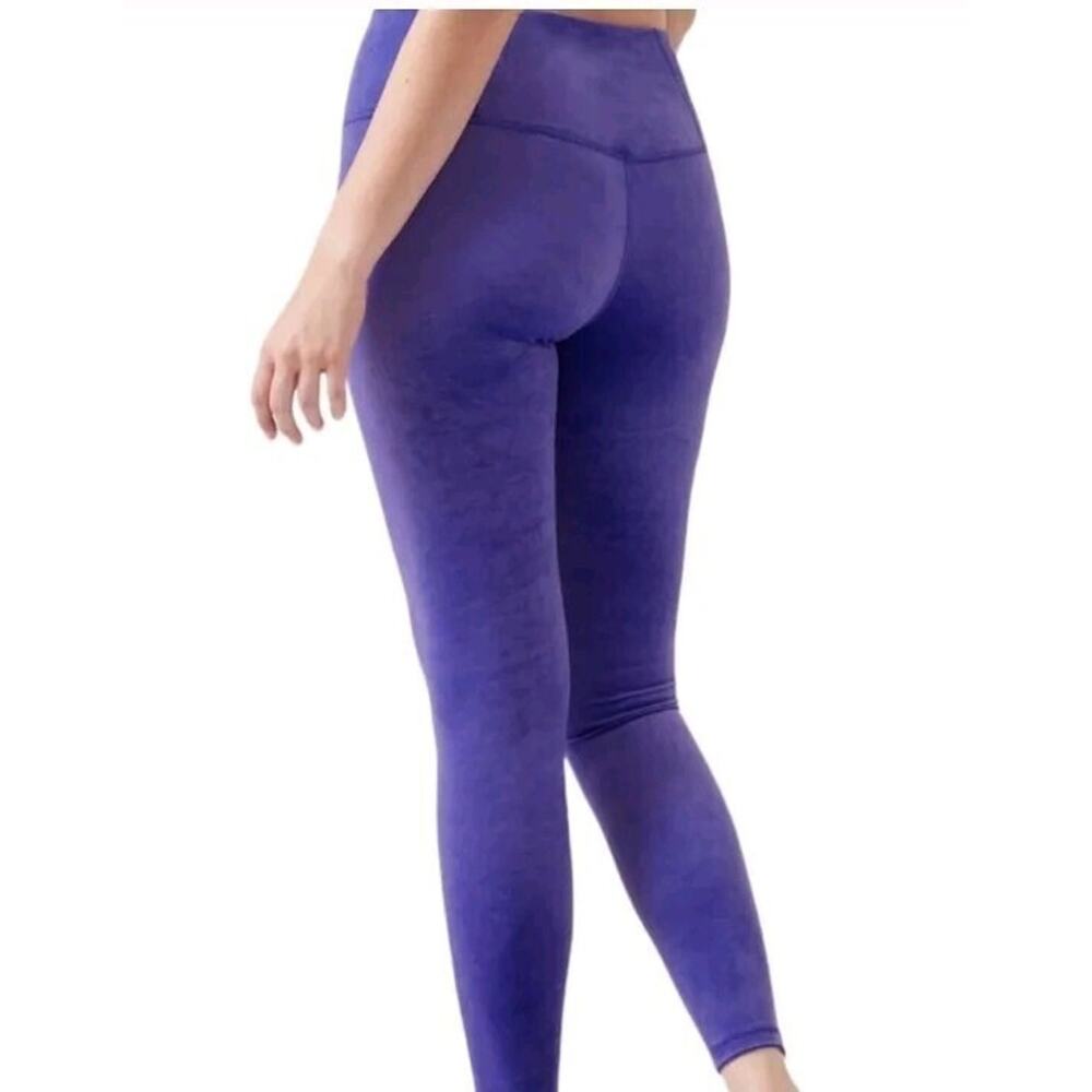 Athleta Elation Velvet Tight Leggings Ultra High-Rise Yoga Workout Purple Small - Picture 2 of 8